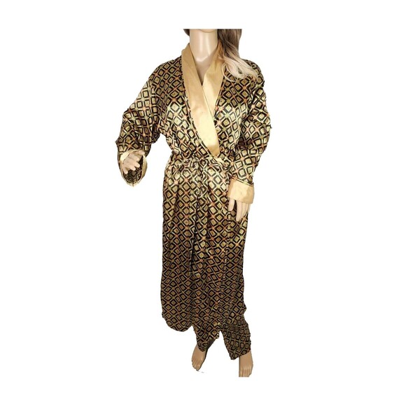 VICTORIA SECRET  Satin Long Robe Kimono Gown Top Bottom Set Size M - Picture 1 of 16
